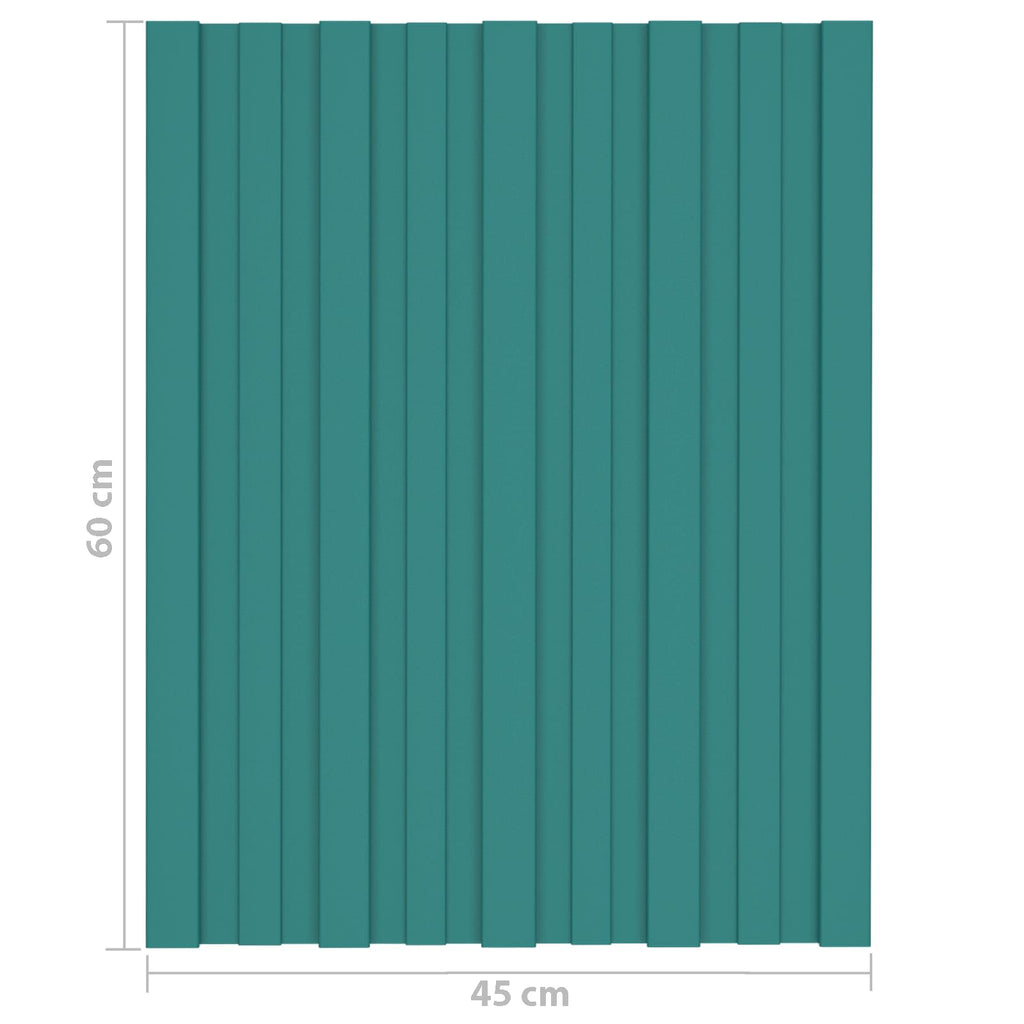 vidaXL Takpanel 12 st Grön 60 x 45 cm Galvaniserat stål