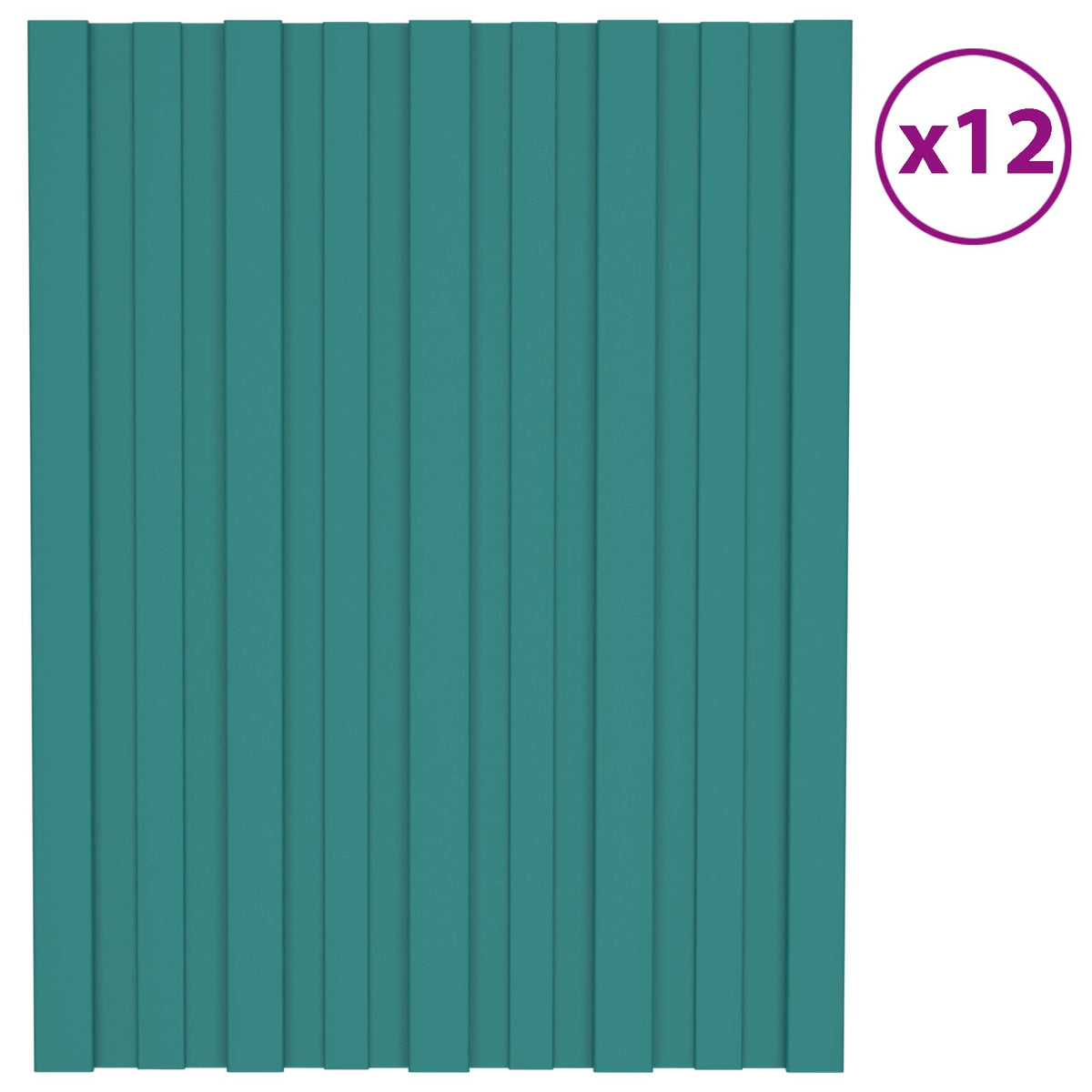 vidaXL Takpanel 12 st Grön 60 x 45 cm Galvaniserat stål