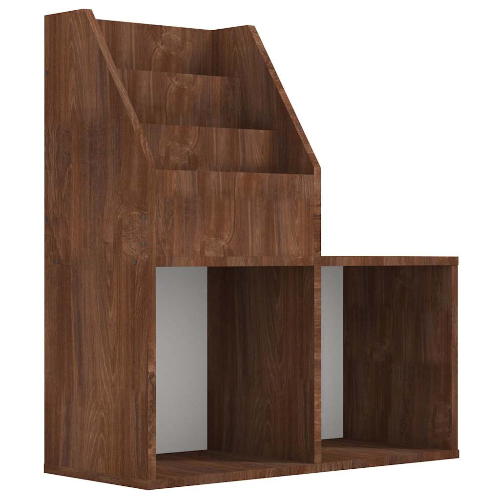 vidaXL Tidningsställ för barn brun ek 71x30x78,5 cm konstruerat trä