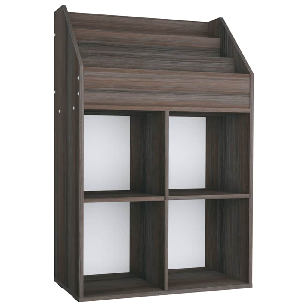 vidaXL Tidningsställ för barn grå 71x30x114 cm konstruerat trä