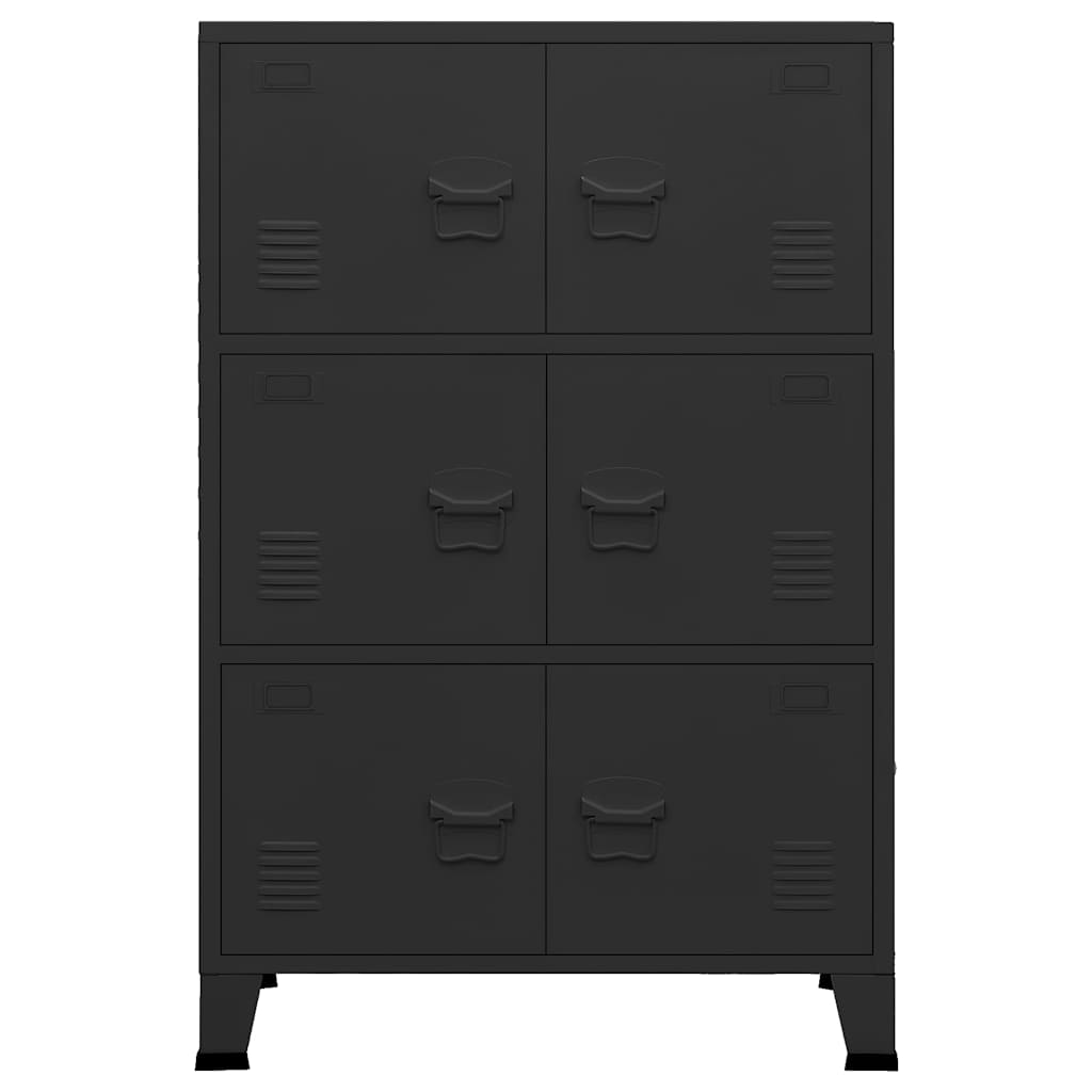 vidaXL Industriellt förvaringsskåp svart 75x40x115 cm metall