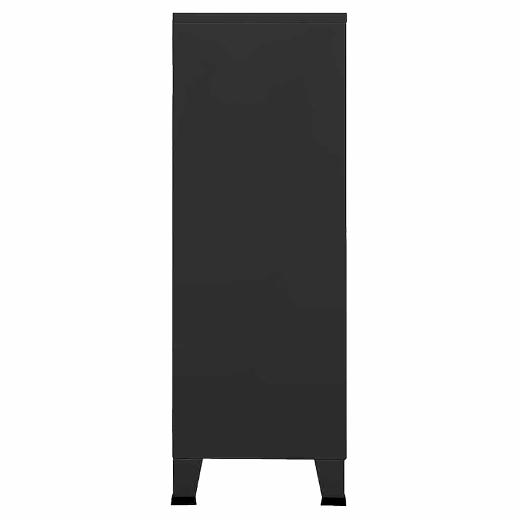 vidaXL Industriellt förvaringsskåp svart 75x40x115 cm metall