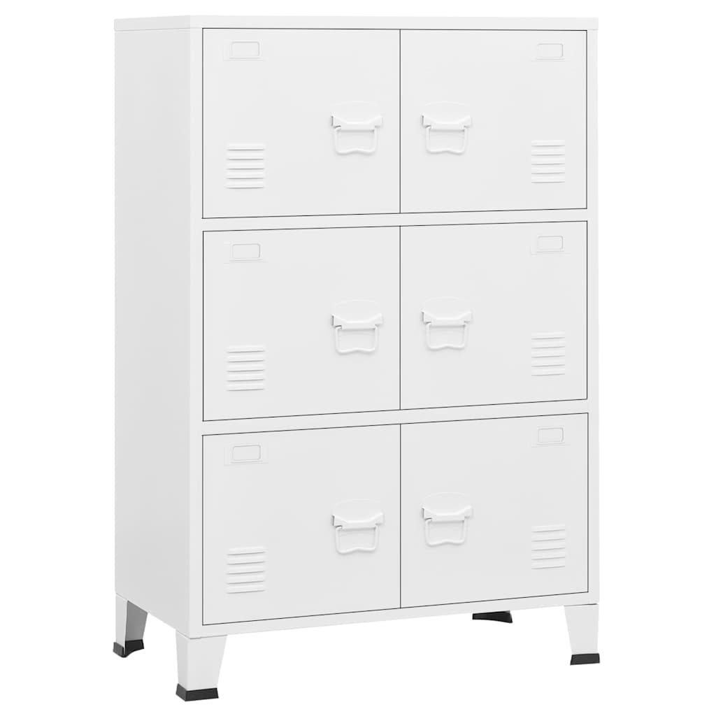 vidaXL Industriellt förvaringsskåp vit 75x40x115 cm metall