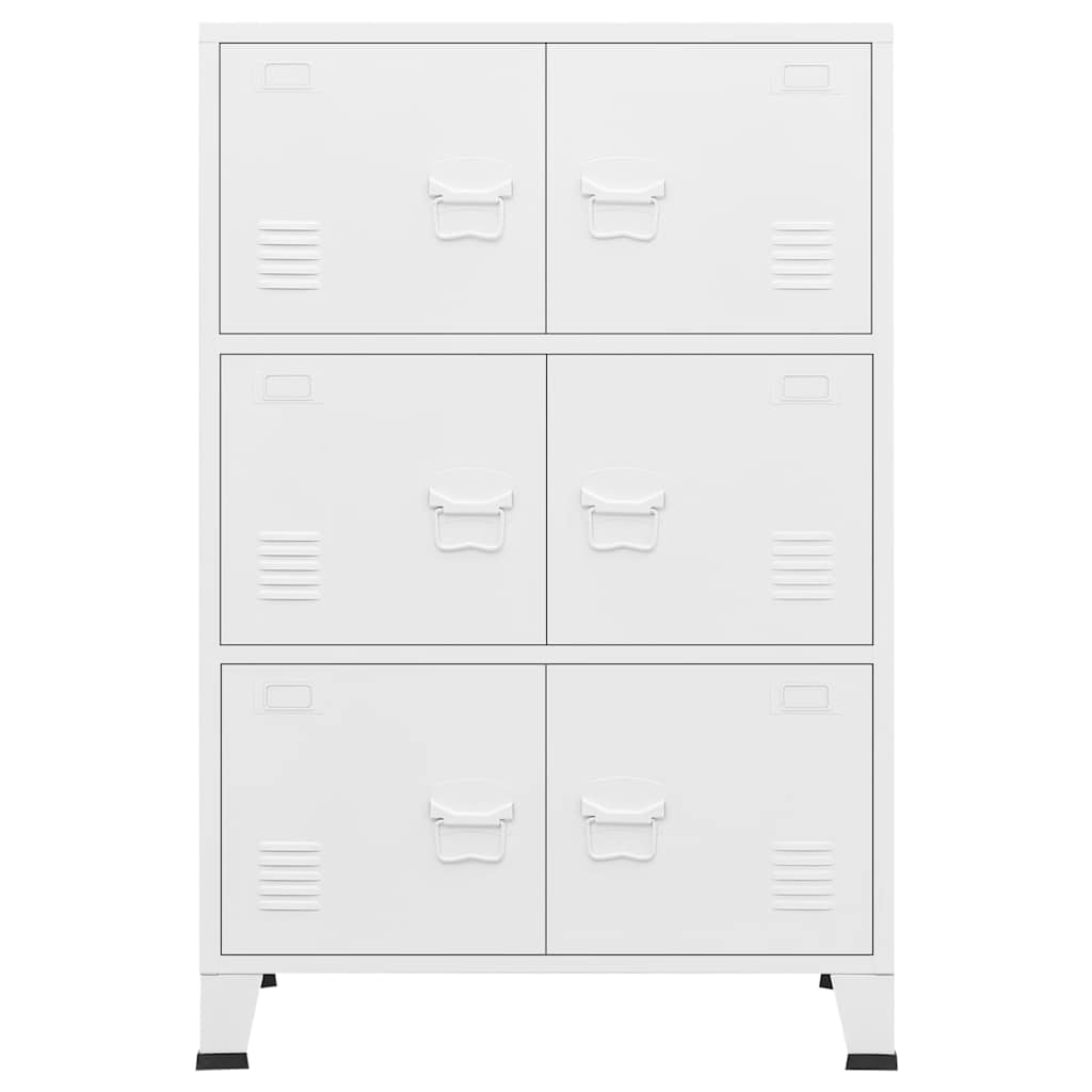 vidaXL Industriellt förvaringsskåp vit 75x40x115 cm metall