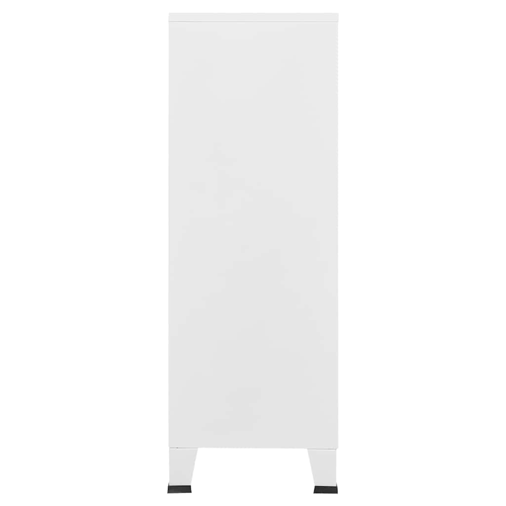vidaXL Industriellt förvaringsskåp vit 75x40x115 cm metall