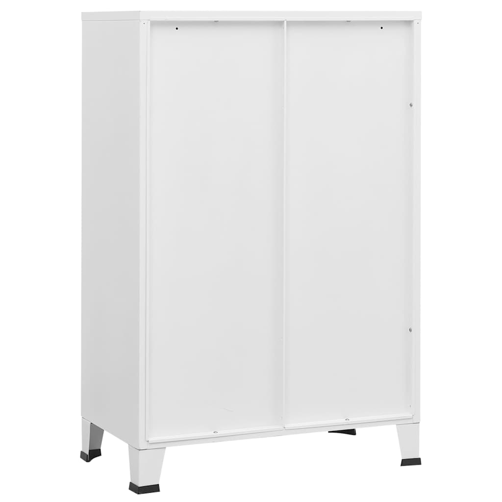vidaXL Industriellt förvaringsskåp vit 75x40x115 cm metall