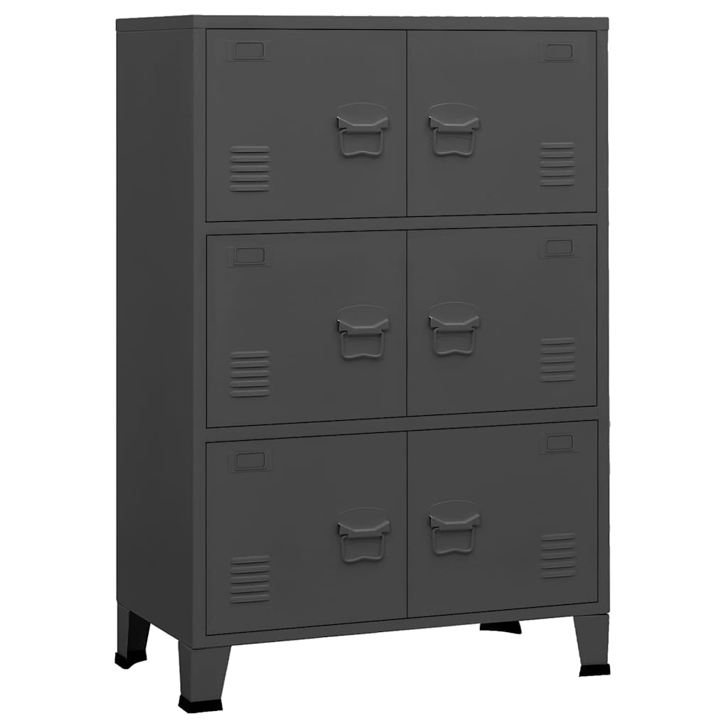 vidaXL Industriellt förvaringsskåp antracit 75x40x115 cm metall