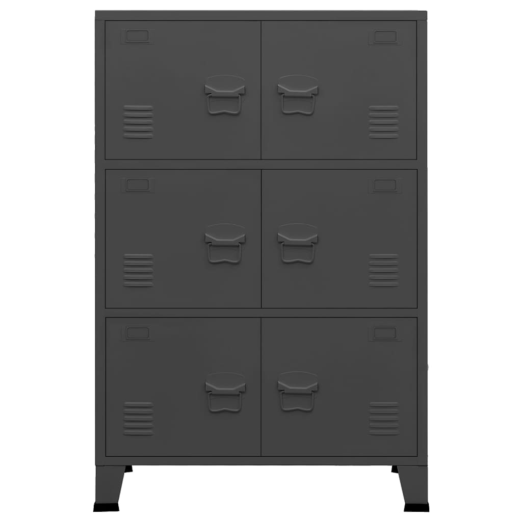vidaXL Industriellt förvaringsskåp antracit 75x40x115 cm metall