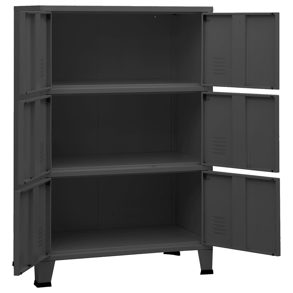 vidaXL Industriellt förvaringsskåp antracit 75x40x115 cm metall