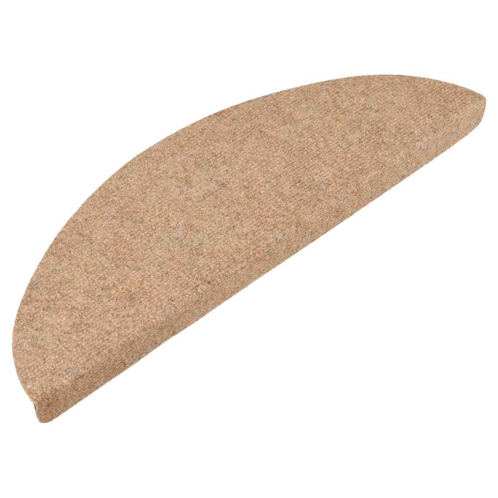 vidaXL Trappstegsmattor självhäftande 15 st 56x17x3 cm beige