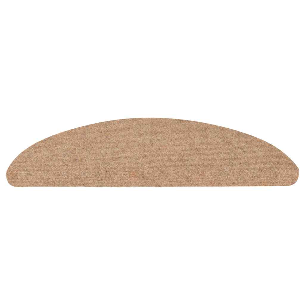 vidaXL Trappstegsmattor självhäftande 15 st 56x17x3 cm beige