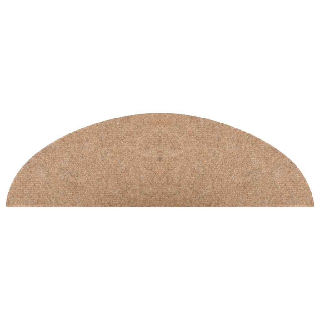 vidaXL Trappstegsmattor självhäftande 15 st 56x17x3 cm beige
