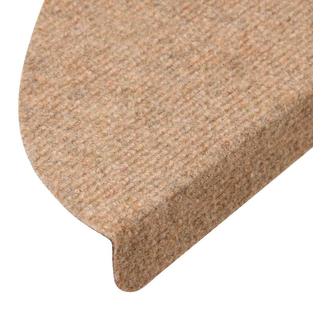 vidaXL Trappstegsmattor självhäftande 15 st 56x17x3 cm beige