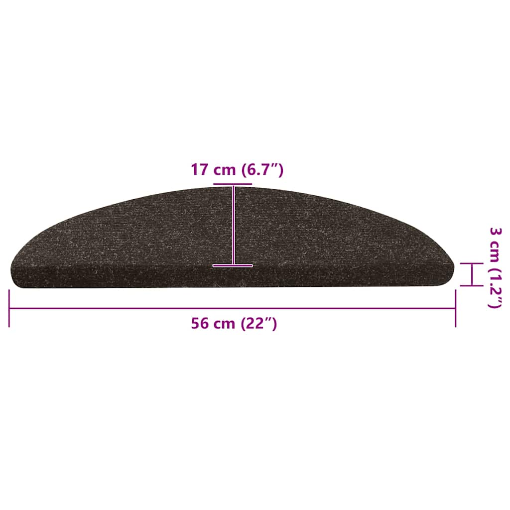vidaXL Trappstegsmattor självhäftande 15 st 56x17x3 cm antracit