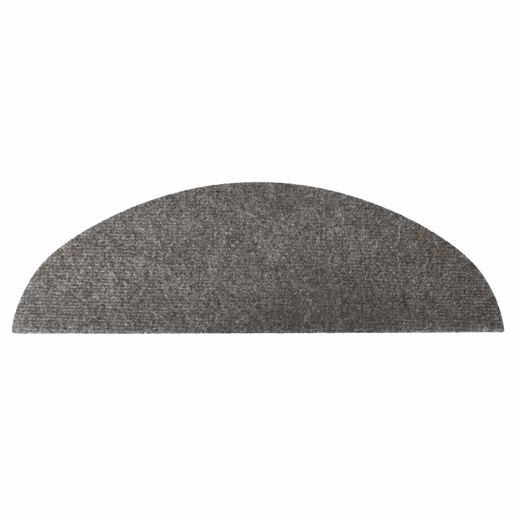 vidaXL Trappstegsmattor självhäftande 15 st 56x17x3 cm grå