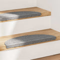 vidaXL Trappstegsmattor självhäftande 15 st 56x17x3 cm grå