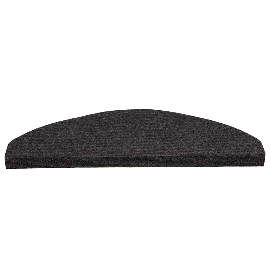vidaXL Trappstegsmattor självhäftande 15 st 65x22,5x3,5 cm svart