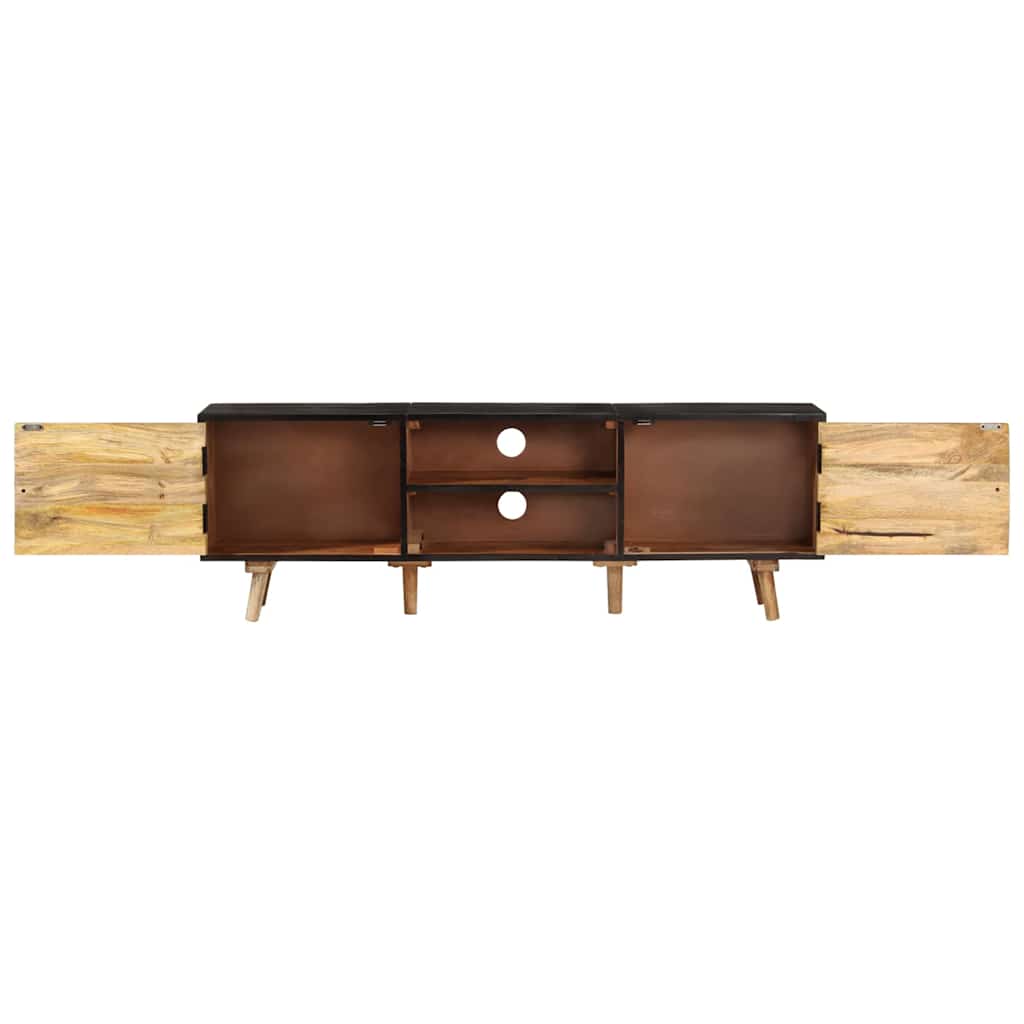 vidaXL Tv-bänk 140x30x46 cm grovt mangoträ massivt återvunnet trä