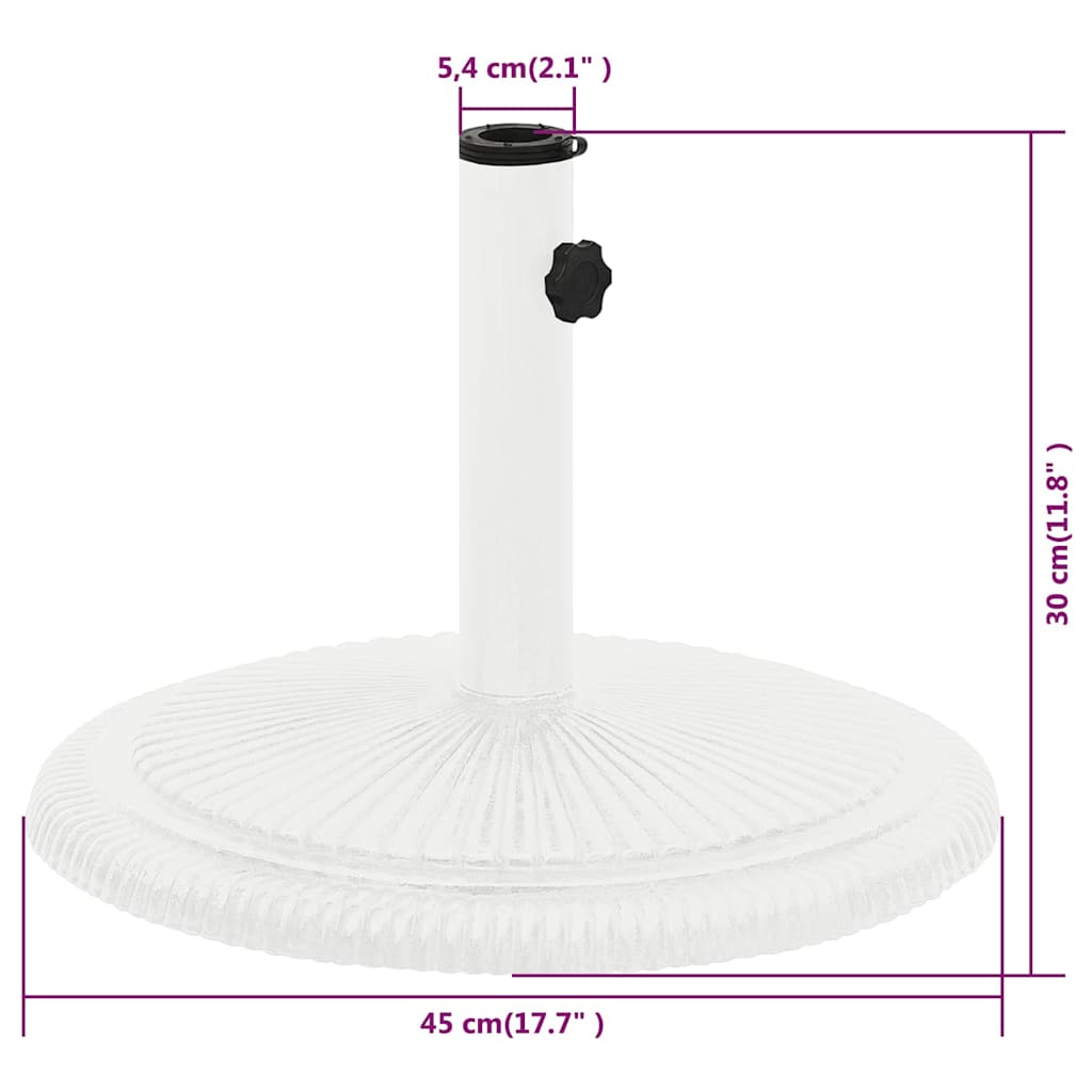 vidaXL Parasollfot vit 45x45x30 cm gjutjärn