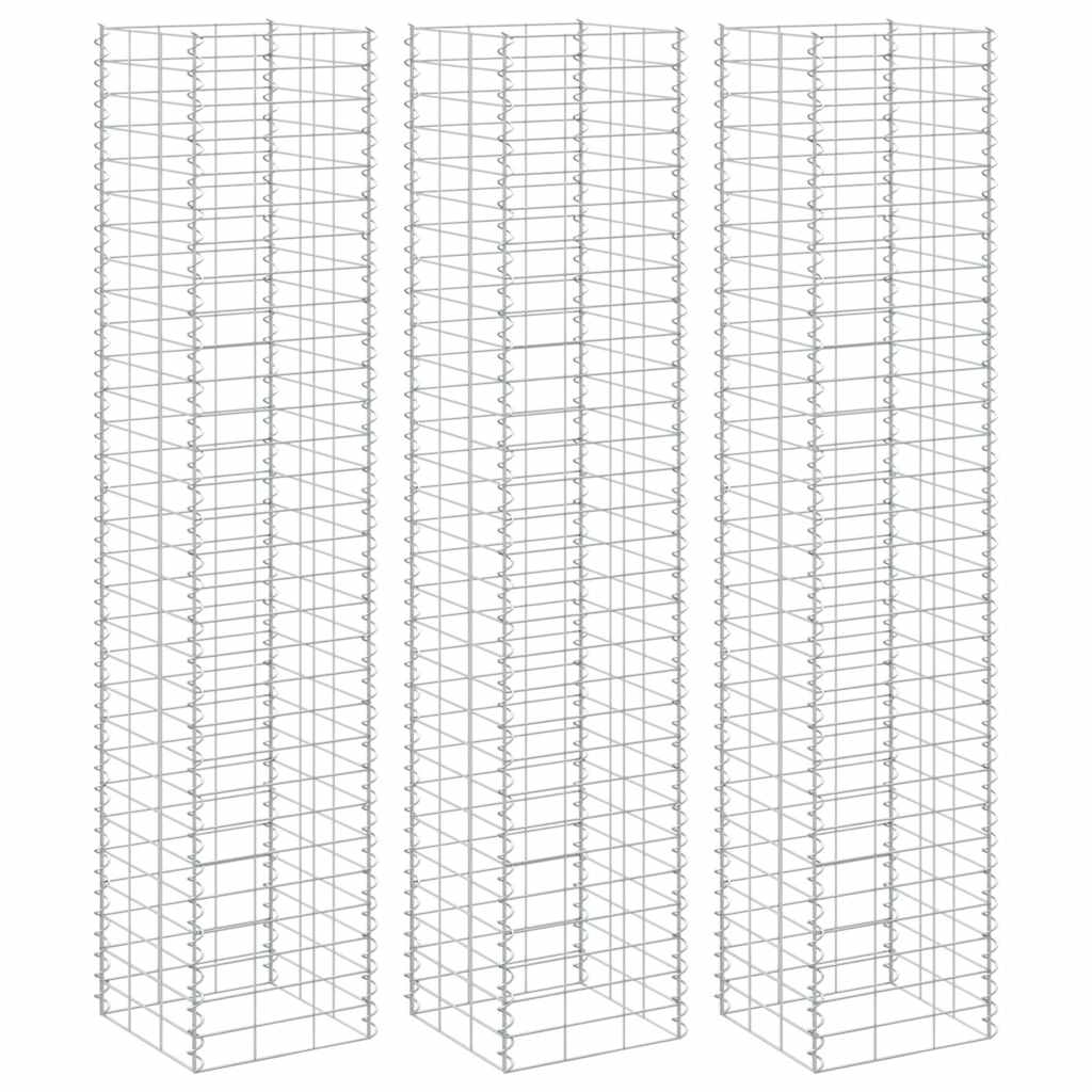 vidaXL Gabioner 3 st 30x30x150 cm järn