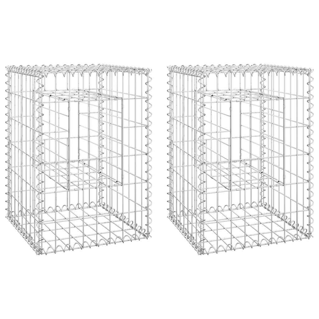 vidaXL Gabionkorgar 2 st stolpformade 40x40x60 cm järn