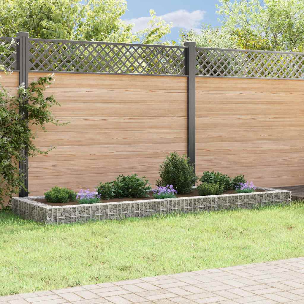vidaXL Planteringsgabion upphöjd galvaniserat stål 300x100x20 cm