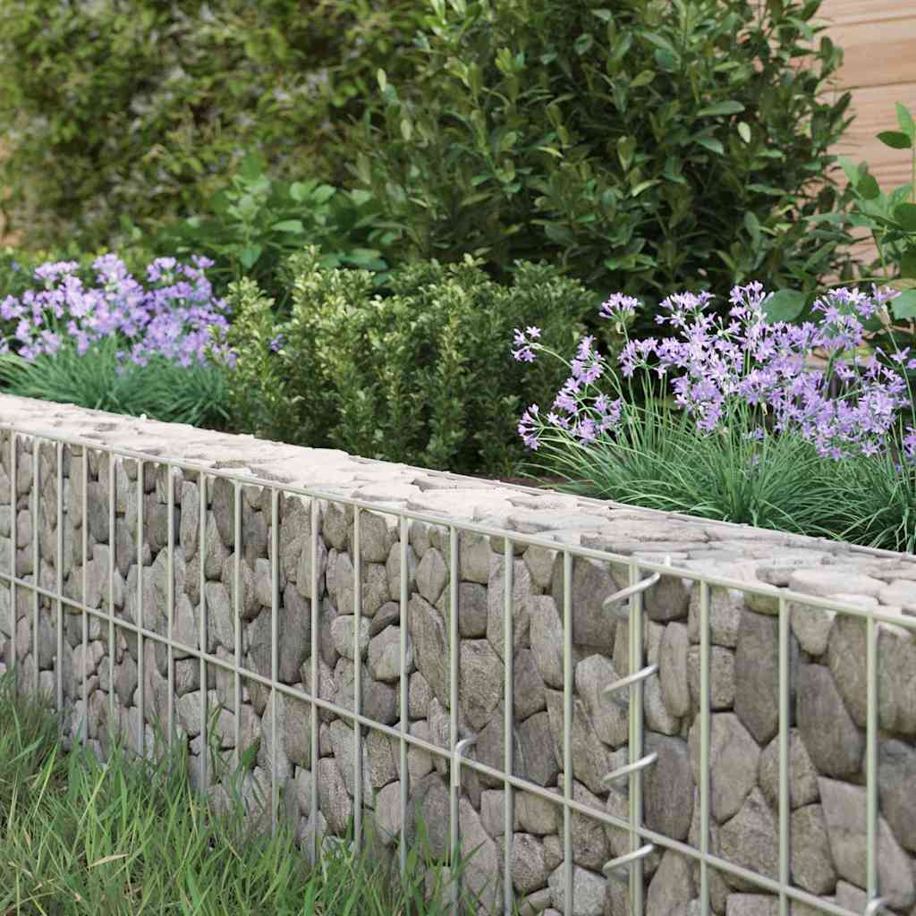 vidaXL Planteringsgabion upphöjd galvaniserat stål 300x100x20 cm