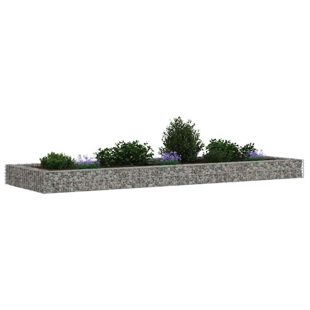 vidaXL Planteringsgabion upphöjd galvaniserat stål 300x100x20 cm
