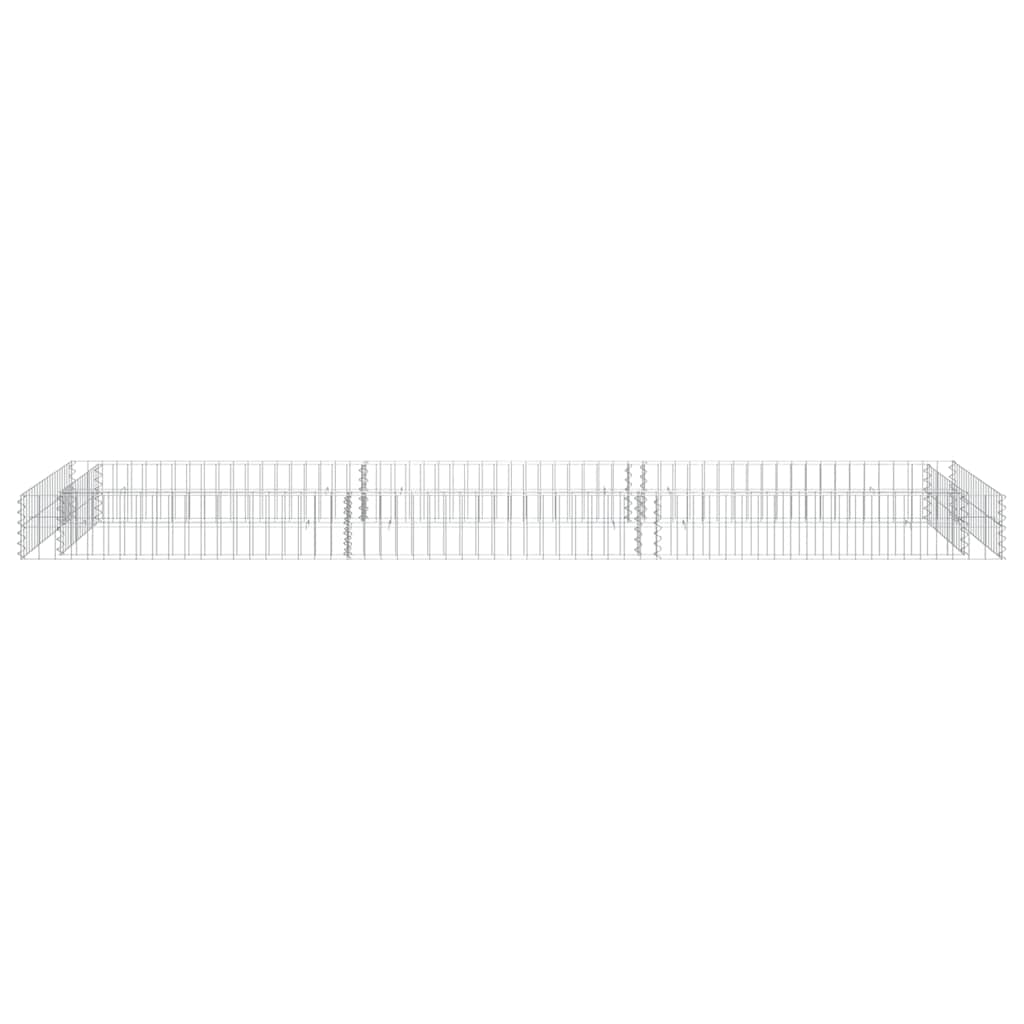 vidaXL Planteringsgabion upphöjd galvaniserat stål 300x100x20 cm