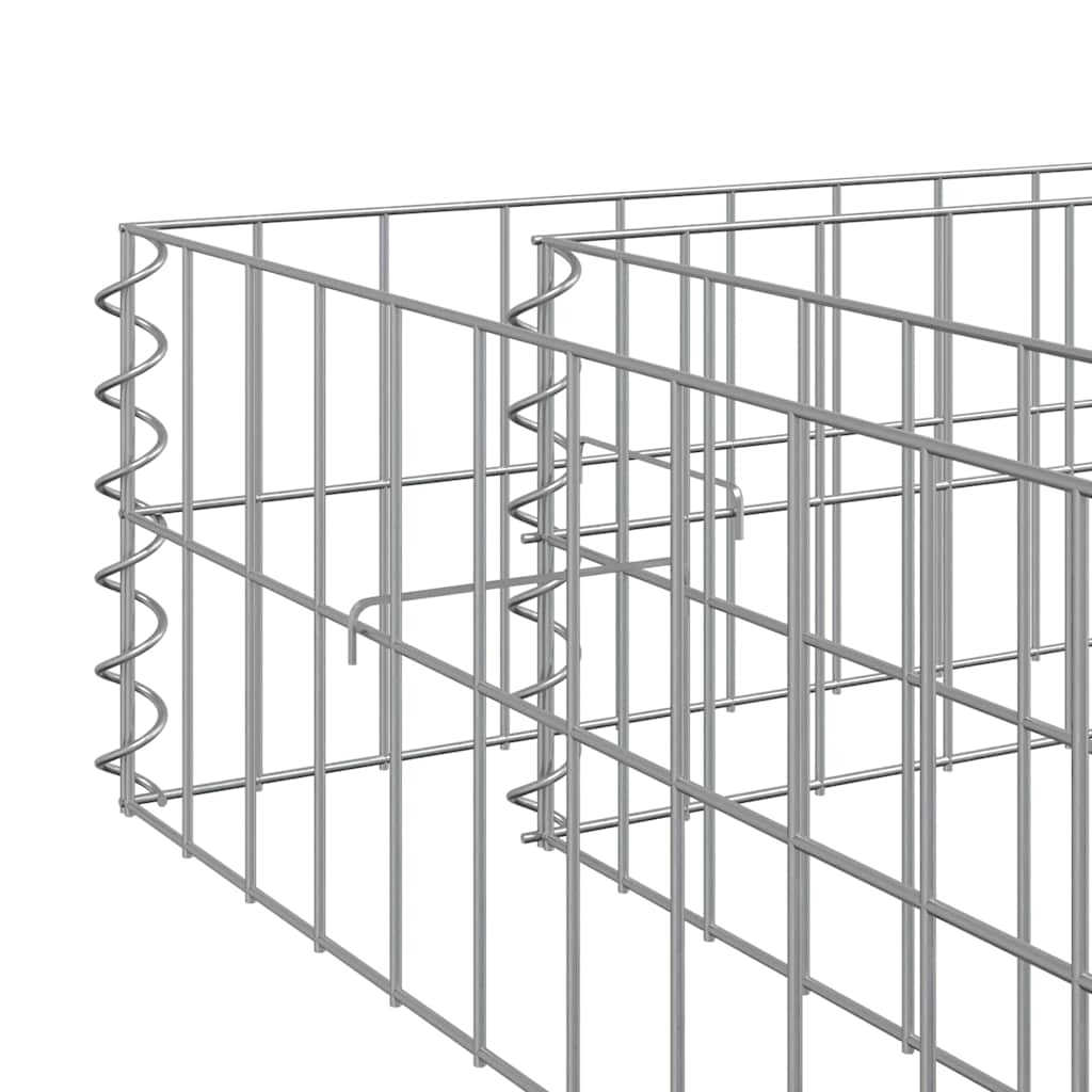 vidaXL Planteringsgabion upphöjd galvaniserat stål 300x100x20 cm