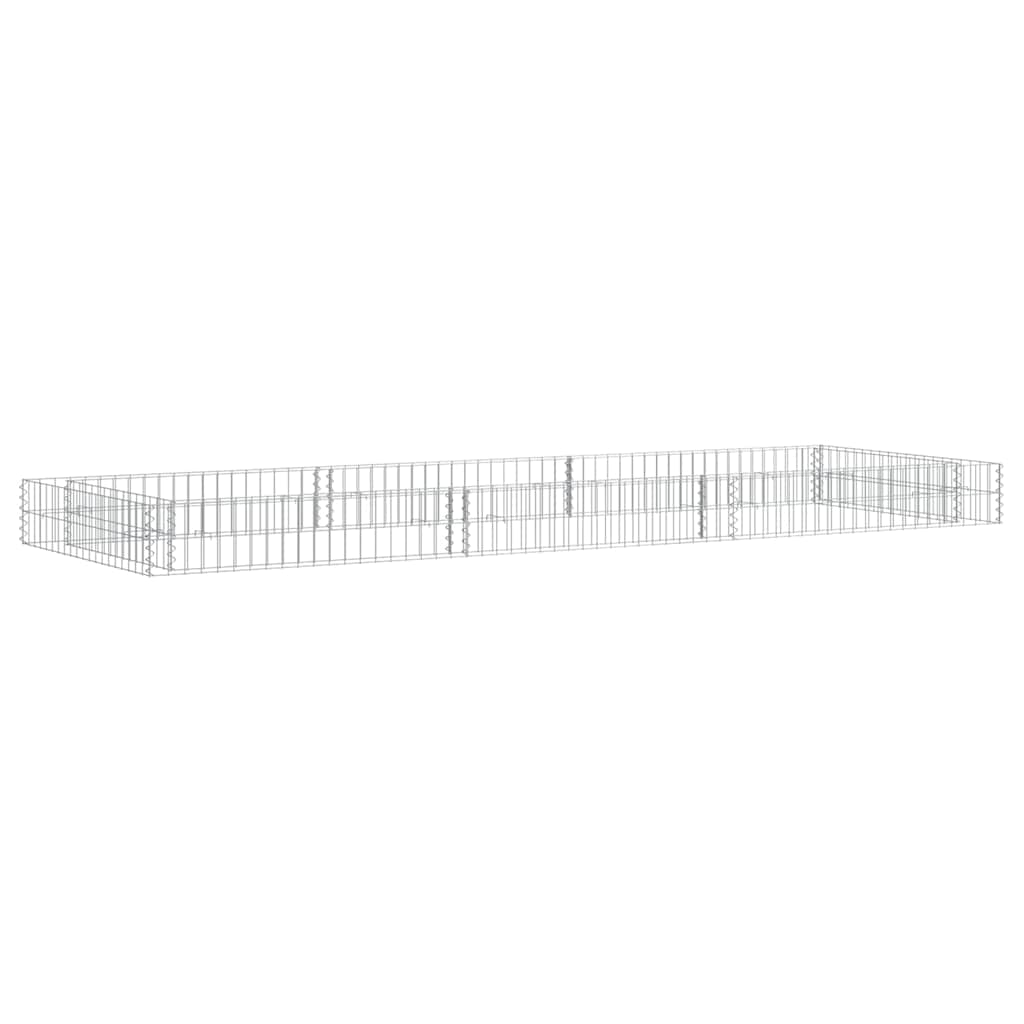 vidaXL Planteringsgabion upphöjd galvaniserat stål 300x100x20 cm