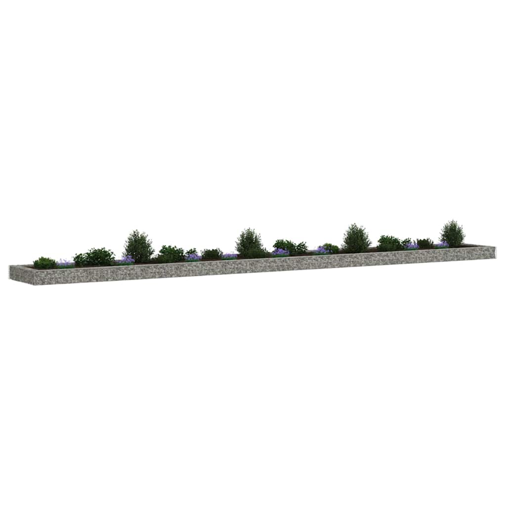 vidaXL Planteringsgabion upphöjd galvaniserat stål 800x100x20 cm