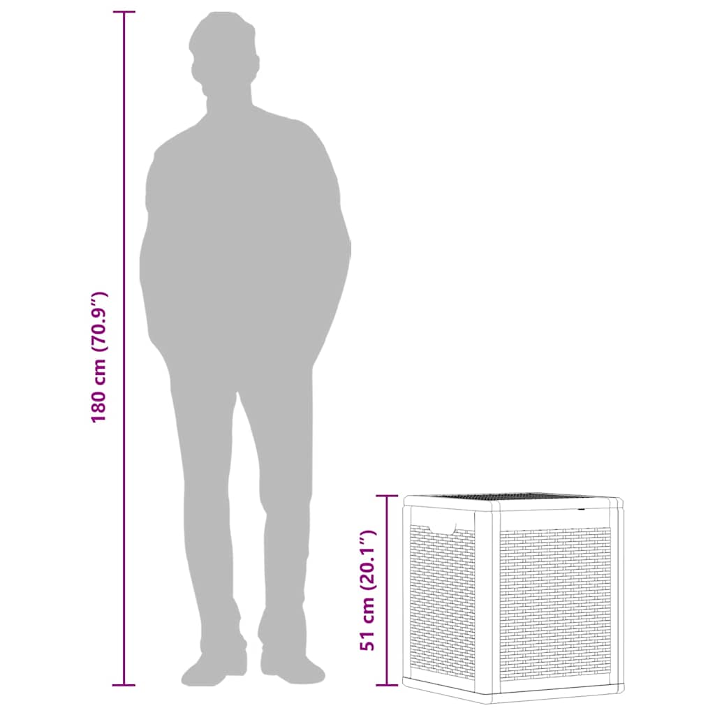vidaXL Dynbox 90 liter svart PP-rotting