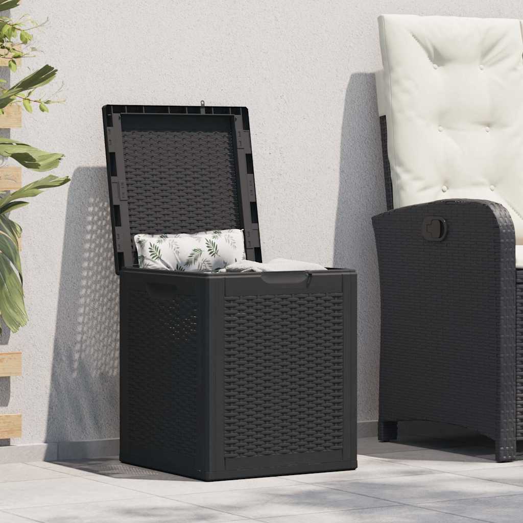 vidaXL Dynbox 90 liter svart PP-rotting