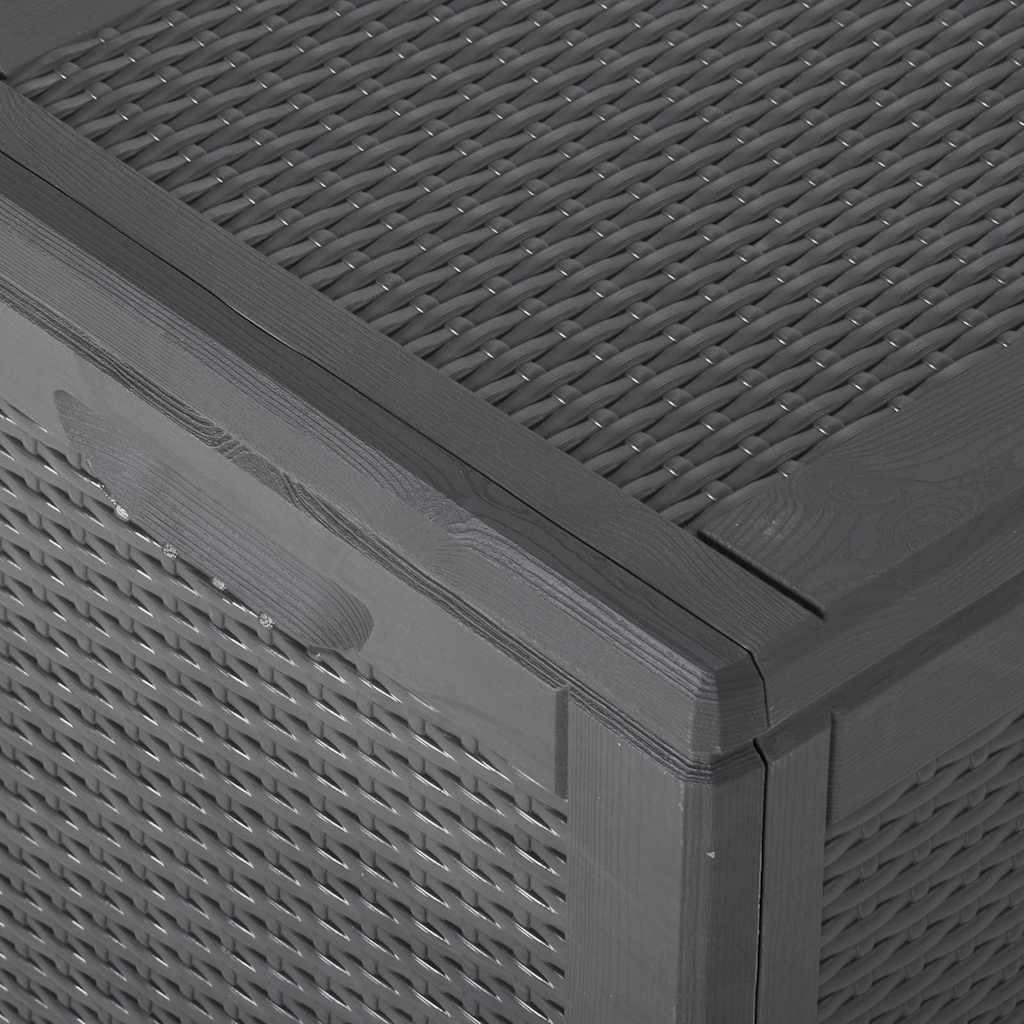 vidaXL Dynbox 180 liter svart PP-rotting