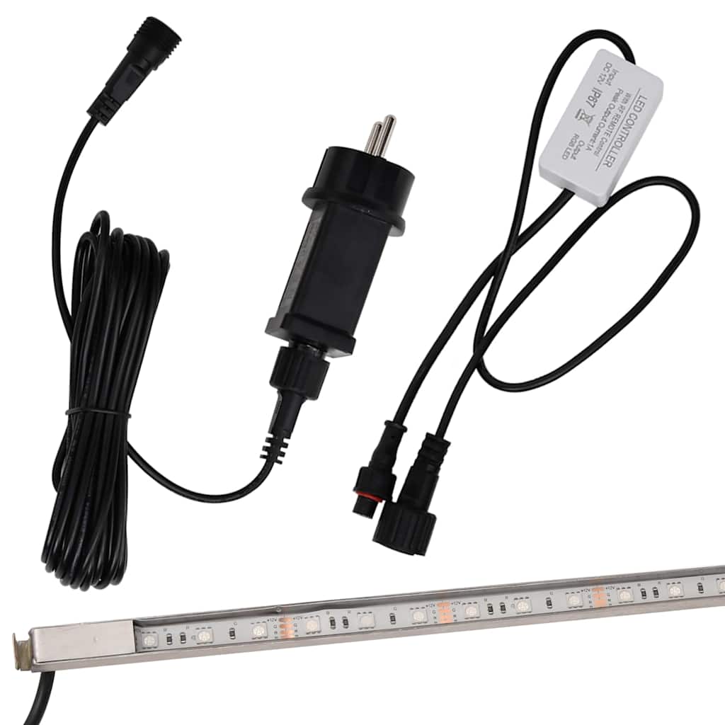 vidaXL Vattenfall med RGB LED rostfritt stål 60 cm