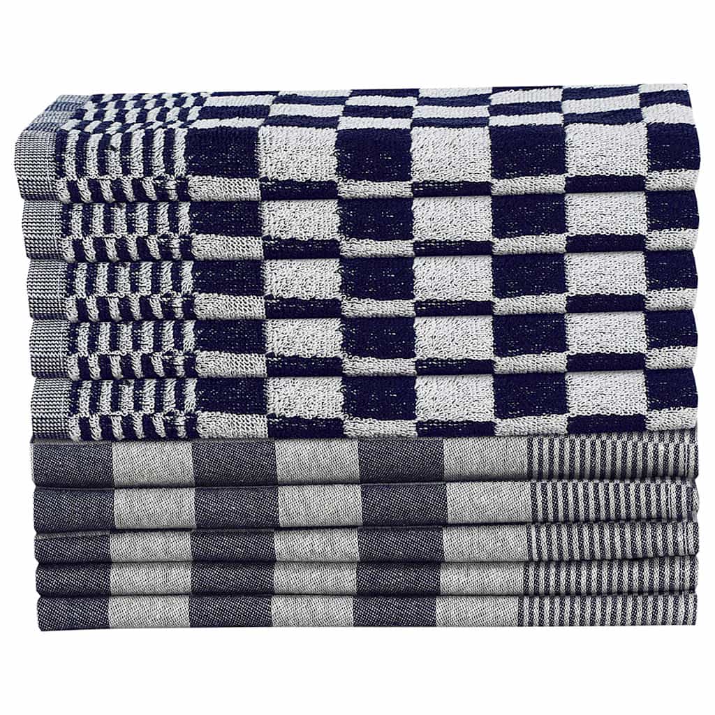 vidaXL Handduksset 20 st blå och vit bomull
