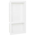vidaXL Infälld duschhylla niche 2 hyllor matt vit 41x69x9 cm