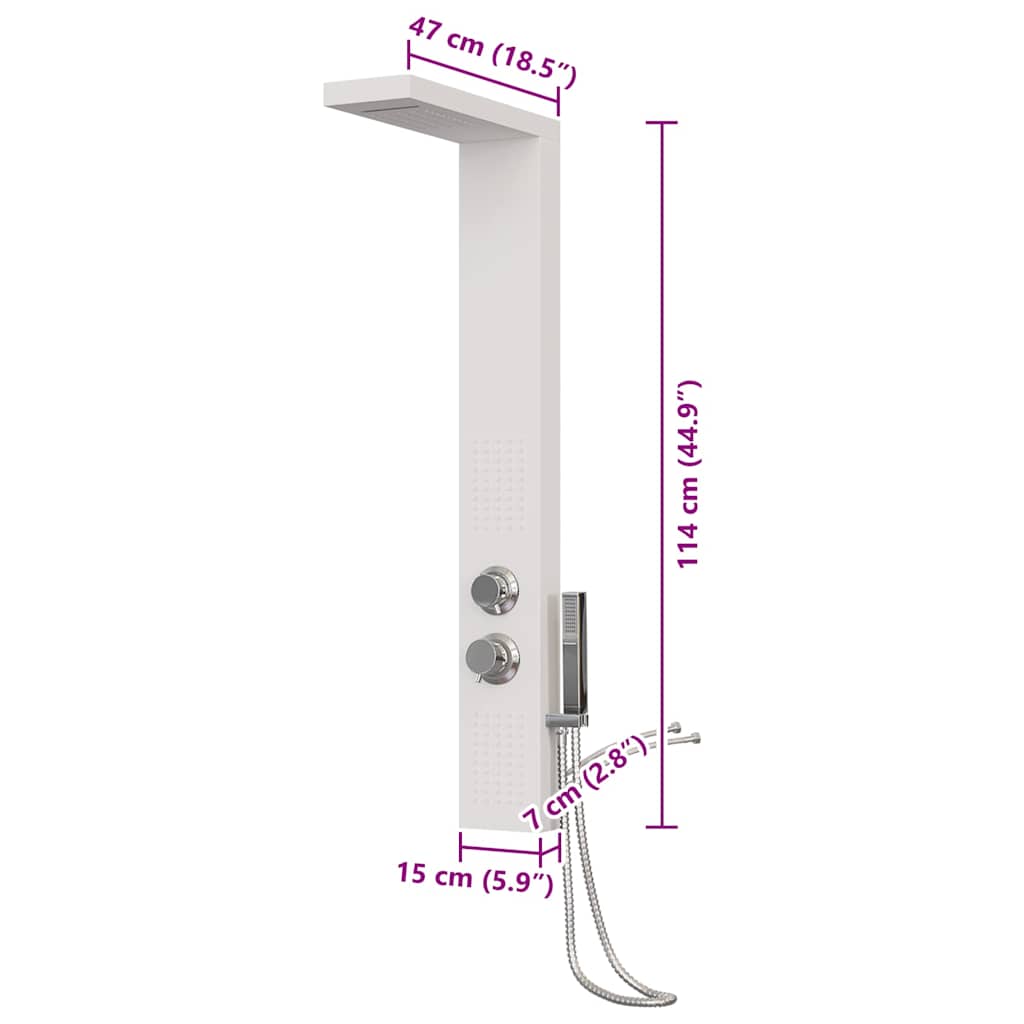 vidaXL Duschpanelsystem aluminium vit