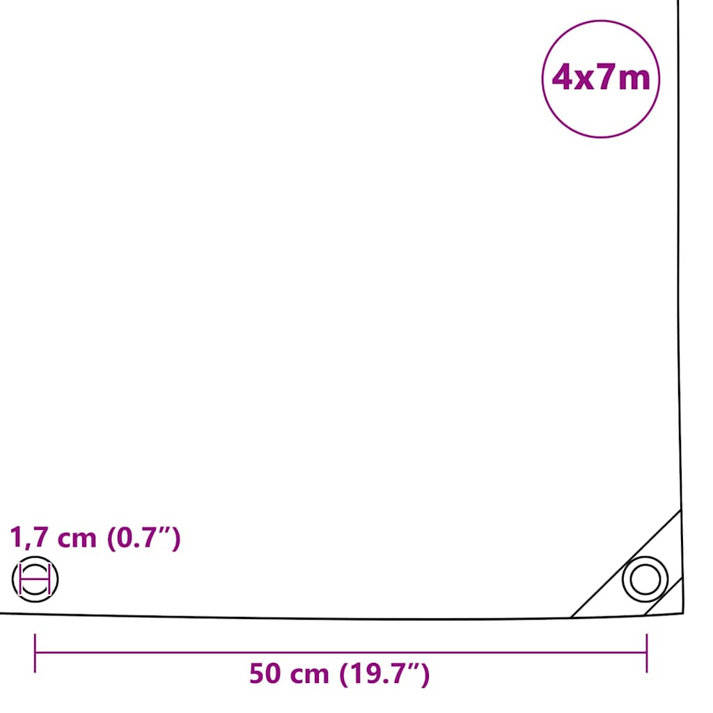 vidaXL Presenning 650 g/m² 4x7 m
