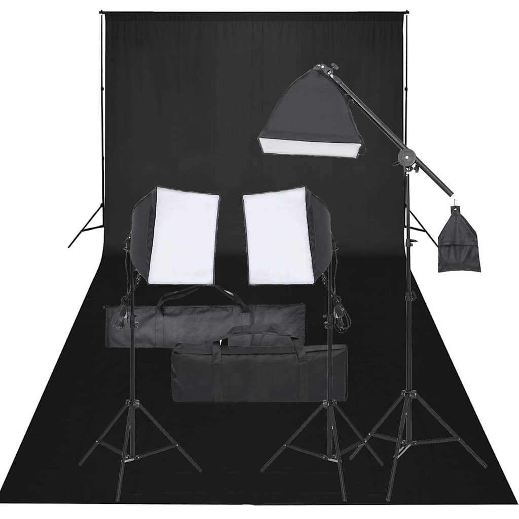 vidaXL Fotostudio med lampor och bakgrund