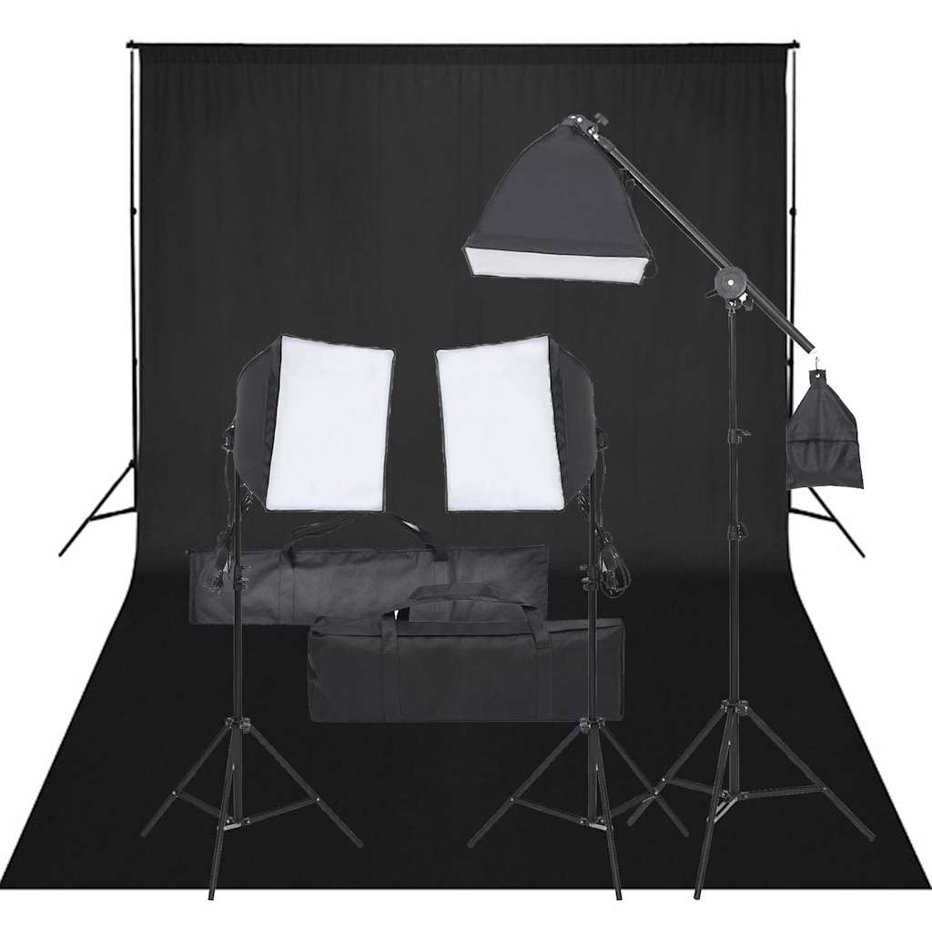 vidaXL Fotostudio med lampor och bakgrund