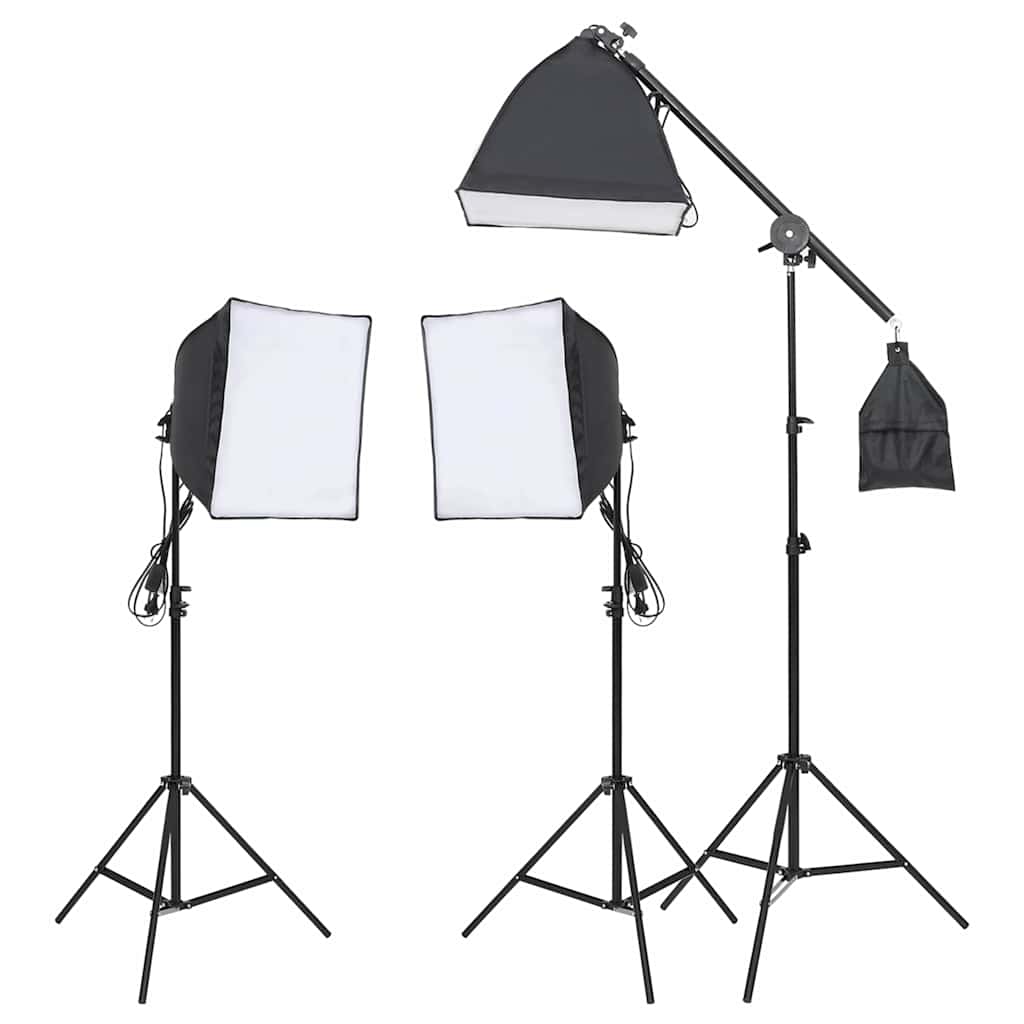 vidaXL Fotostudio med lampor, bakgrund och reflexskärm