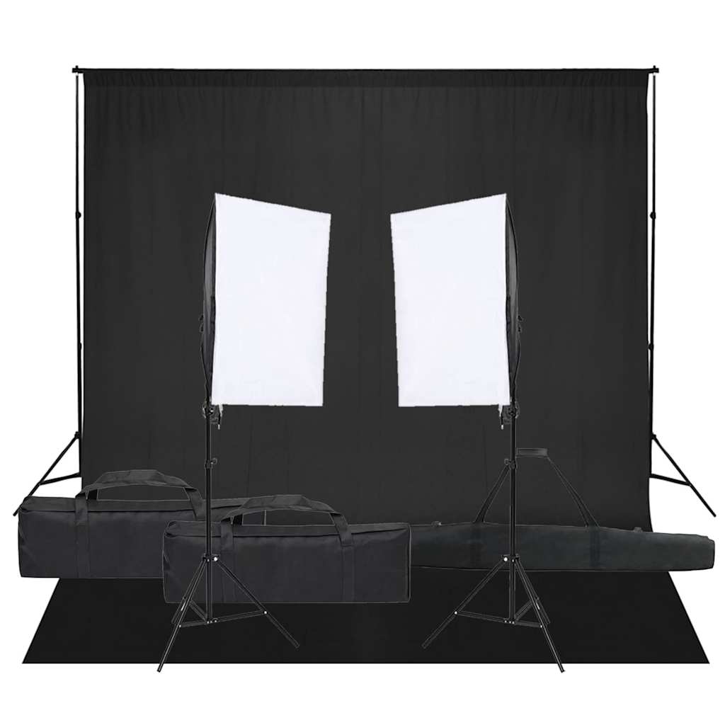 vidaXL Fotostudio med lampor och bakgrund