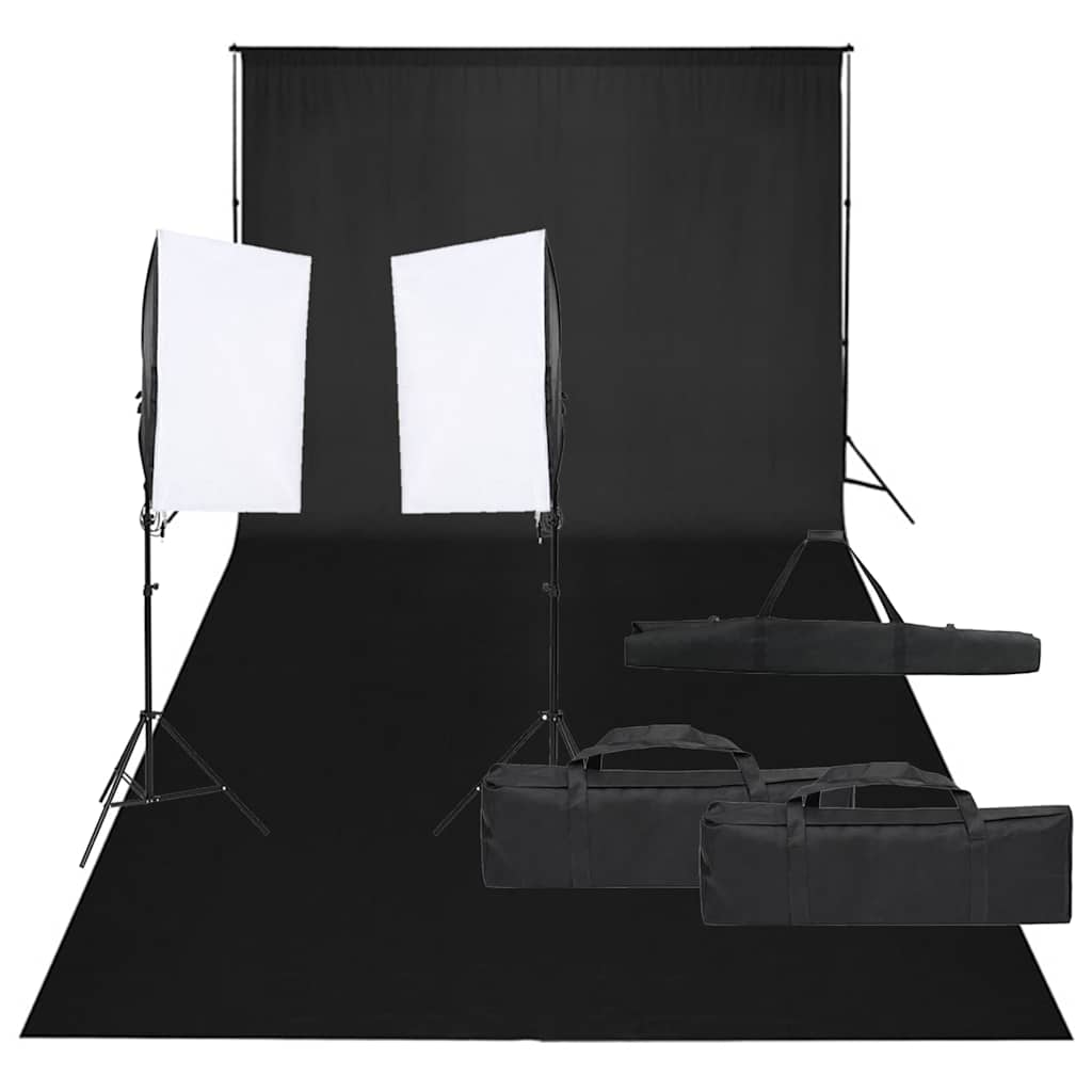vidaXL Fotostudio med lampor och bakgrund