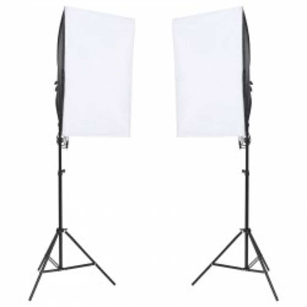 vidaXL Fotostudio med lampor, bakgrund och reflexskärm