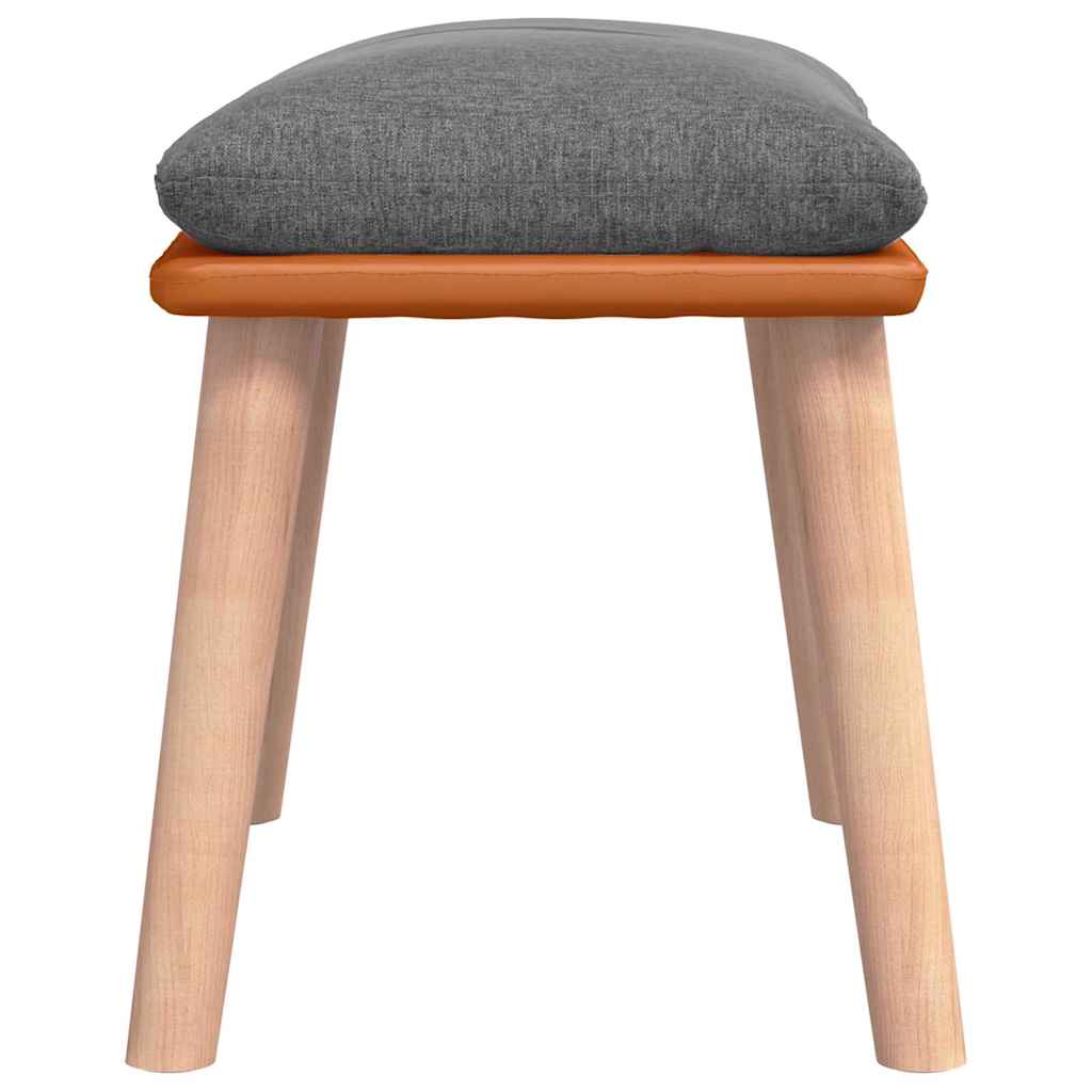 vidaXL Fotpall ljusgrå 45x29,5x35 cm tyg och konstläder