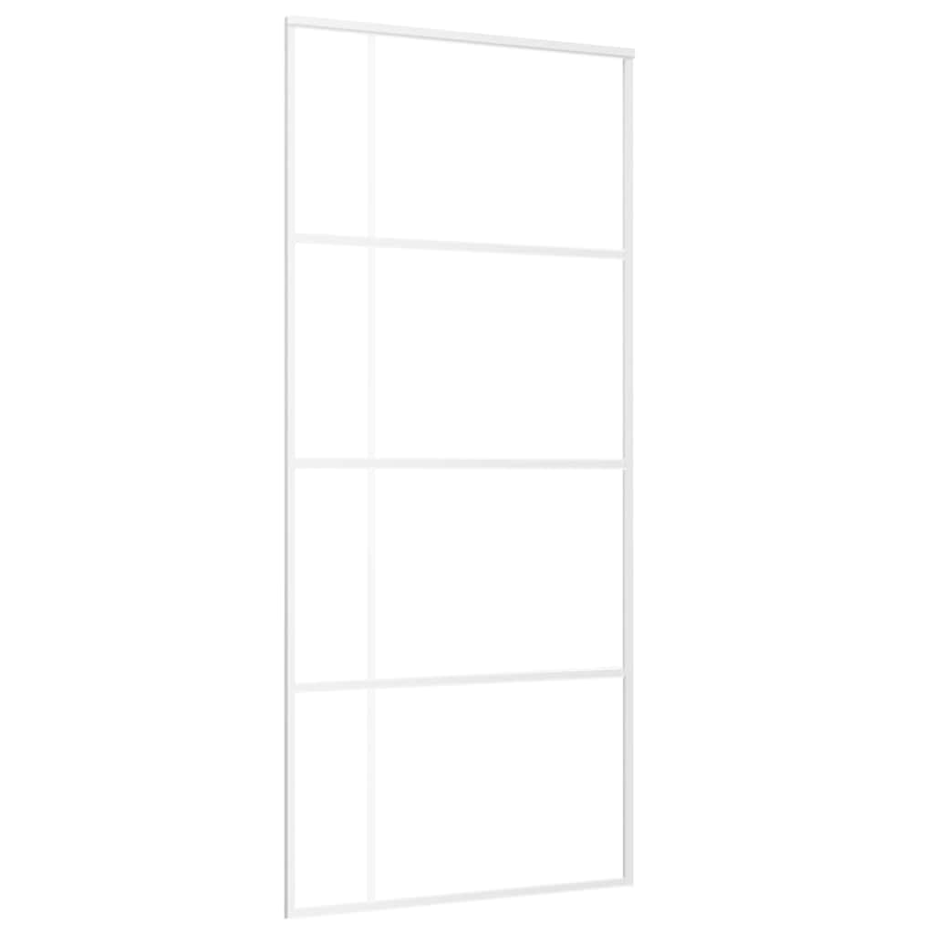 vidaXL Skjutdörr frostat ESG-glas och aluminium 90x205 cm vit