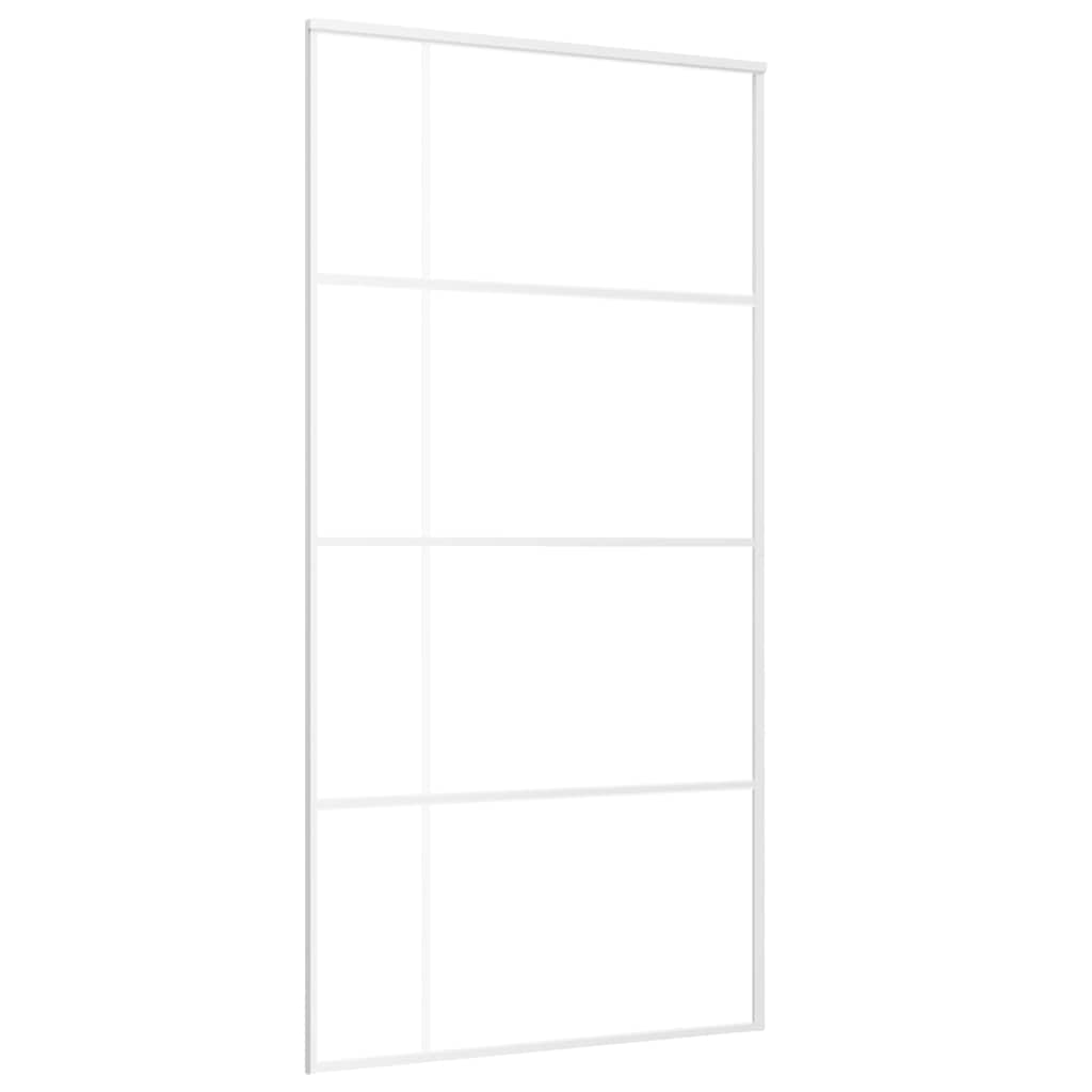 vidaXL Skjutdörr frostat ESG-glas och aluminium 102,5x205 cm vit