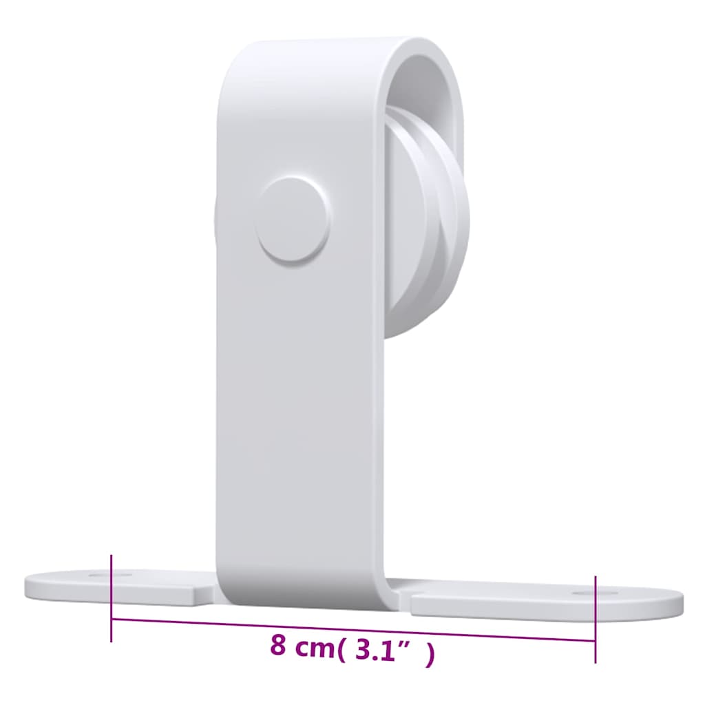 vidaXL Mini skjutdörrsbeslag för skåp kolstål vit 152 cm